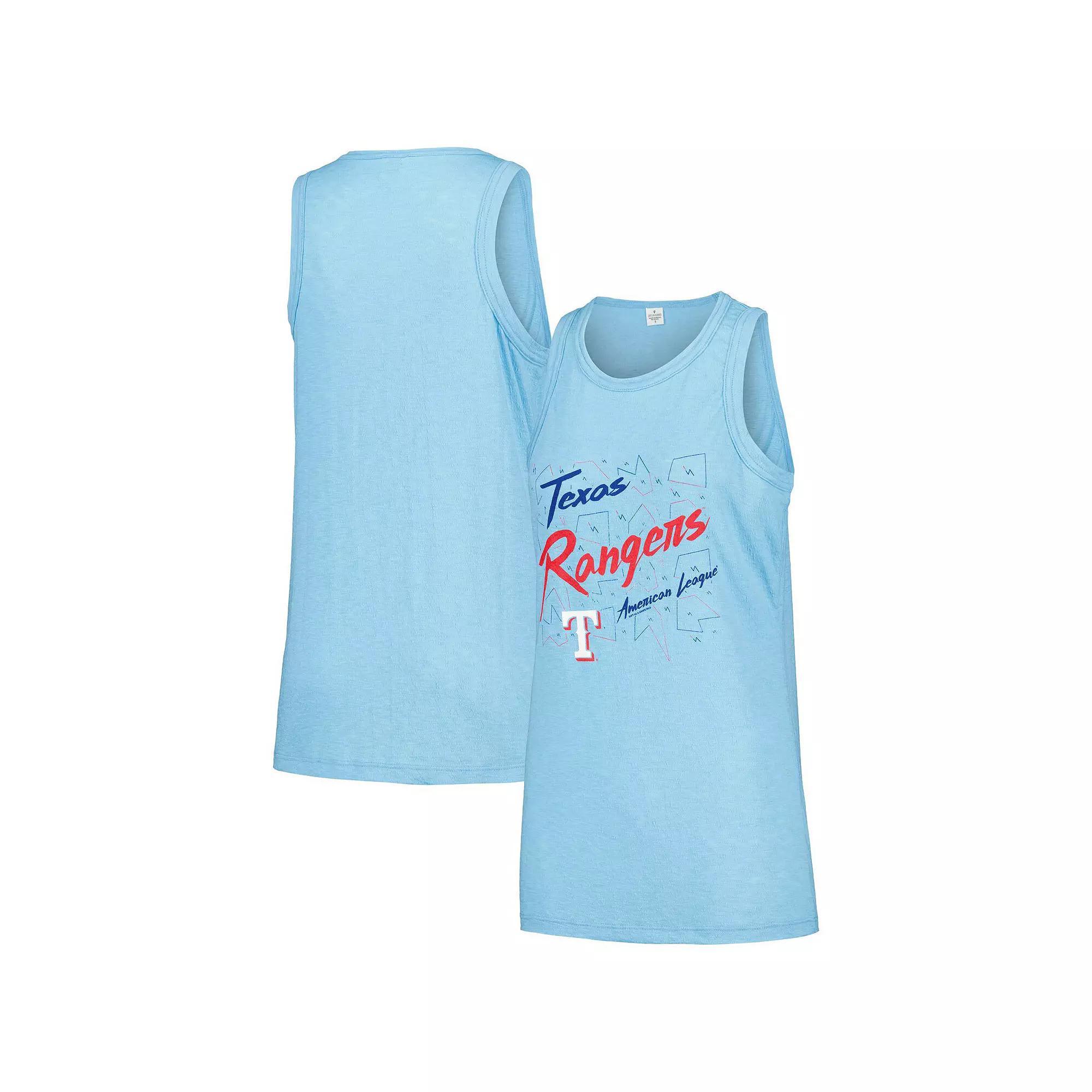 Women's Soft as a Grape Light Blue Texas Rangers Gauze High Neck Tank Top, Size: 2XL Product Image