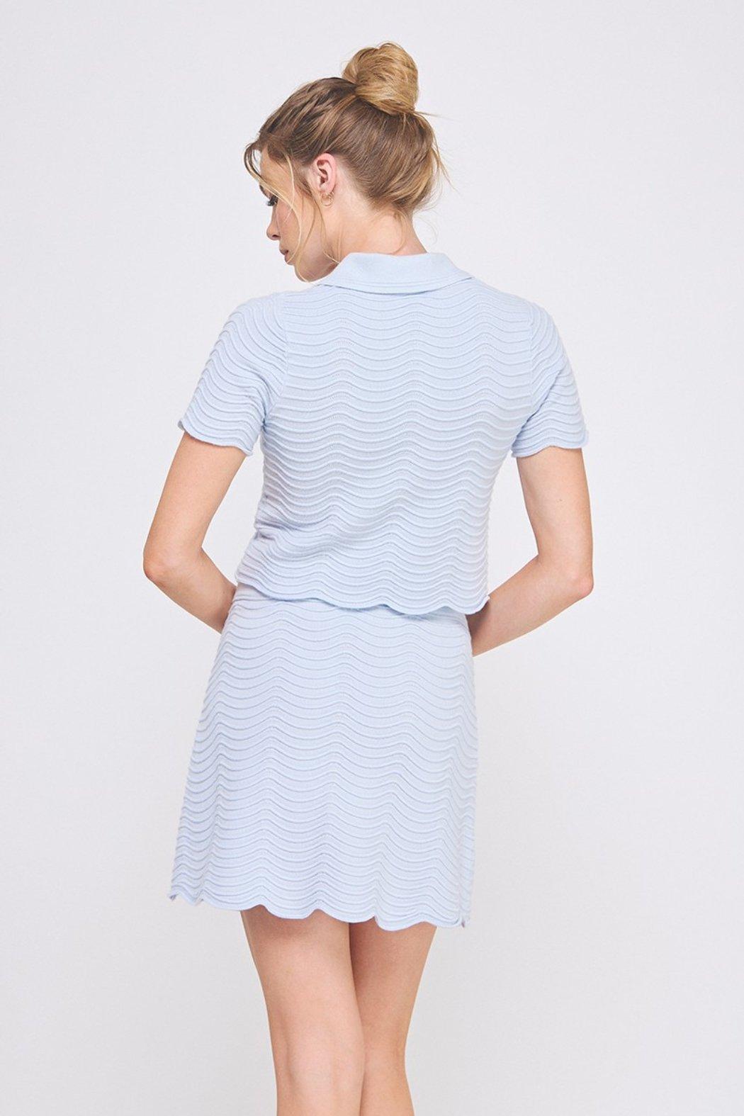 Wavy Ribbed Knit Top Product Image