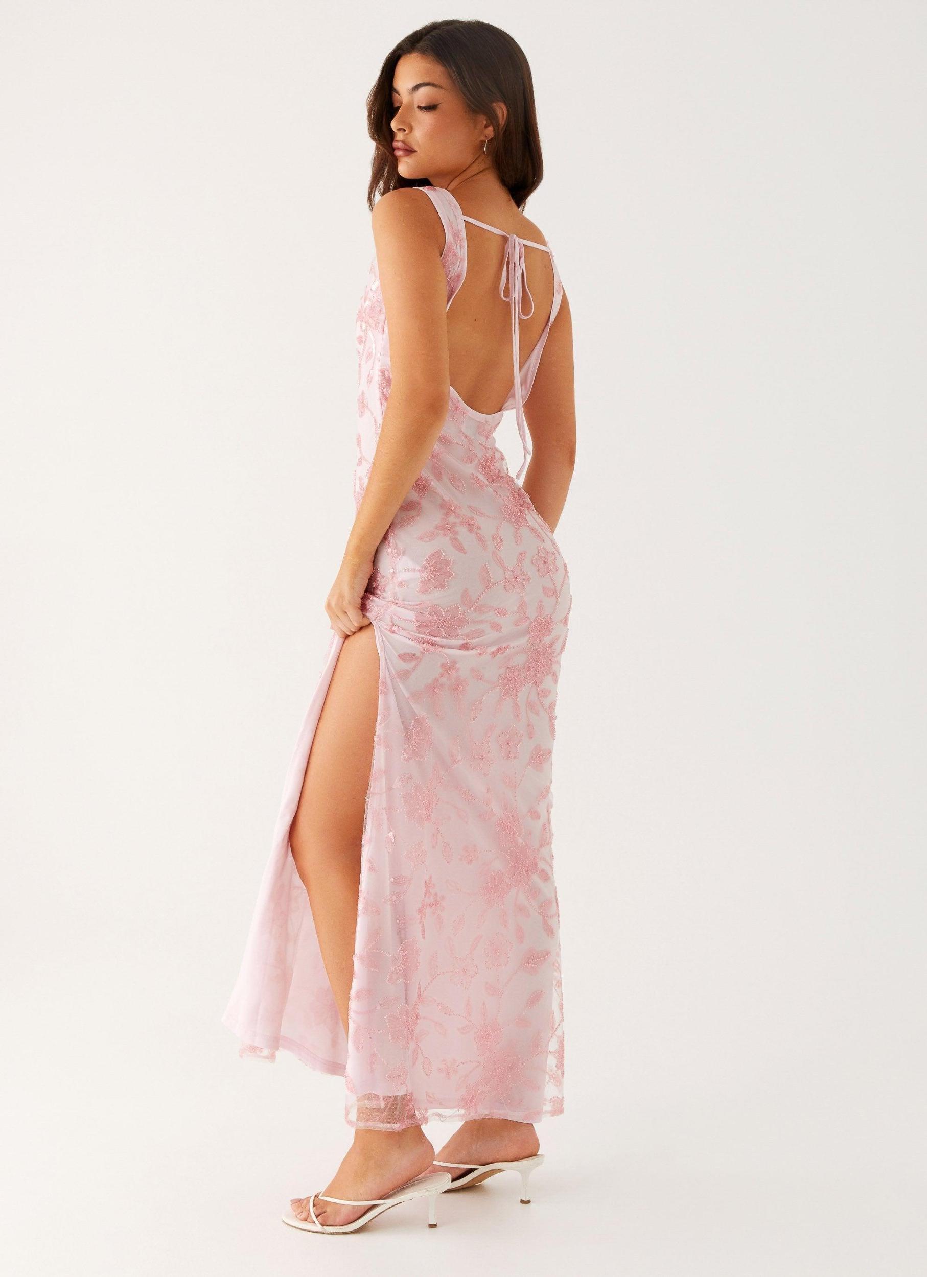 Moorey High Neck Maxi Dress - Pink Product Image