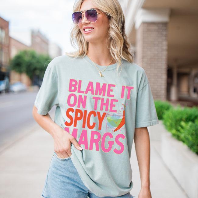 Blame It On The Spicy Margs Bay Comfort Colors Graphic Tee Product Image