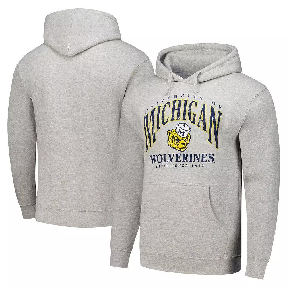 Men's Heather Gray Michigan Wolverines Tall Arch Essential Pullover Hoodie,  Product Image