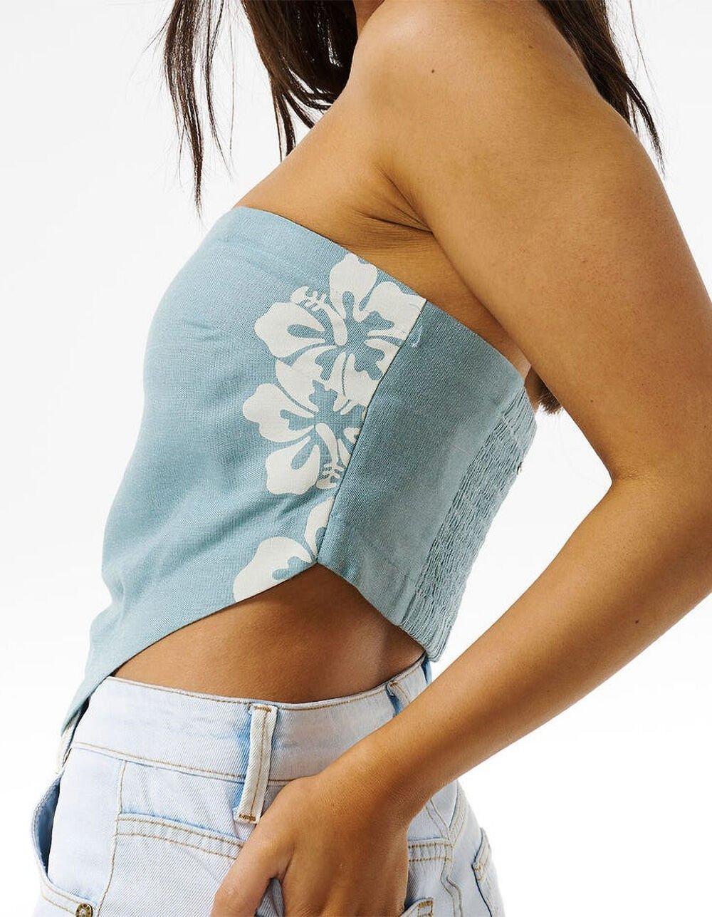 RIP CURL Hibiscus Heat Womens Halter Top - BLUE Product Image