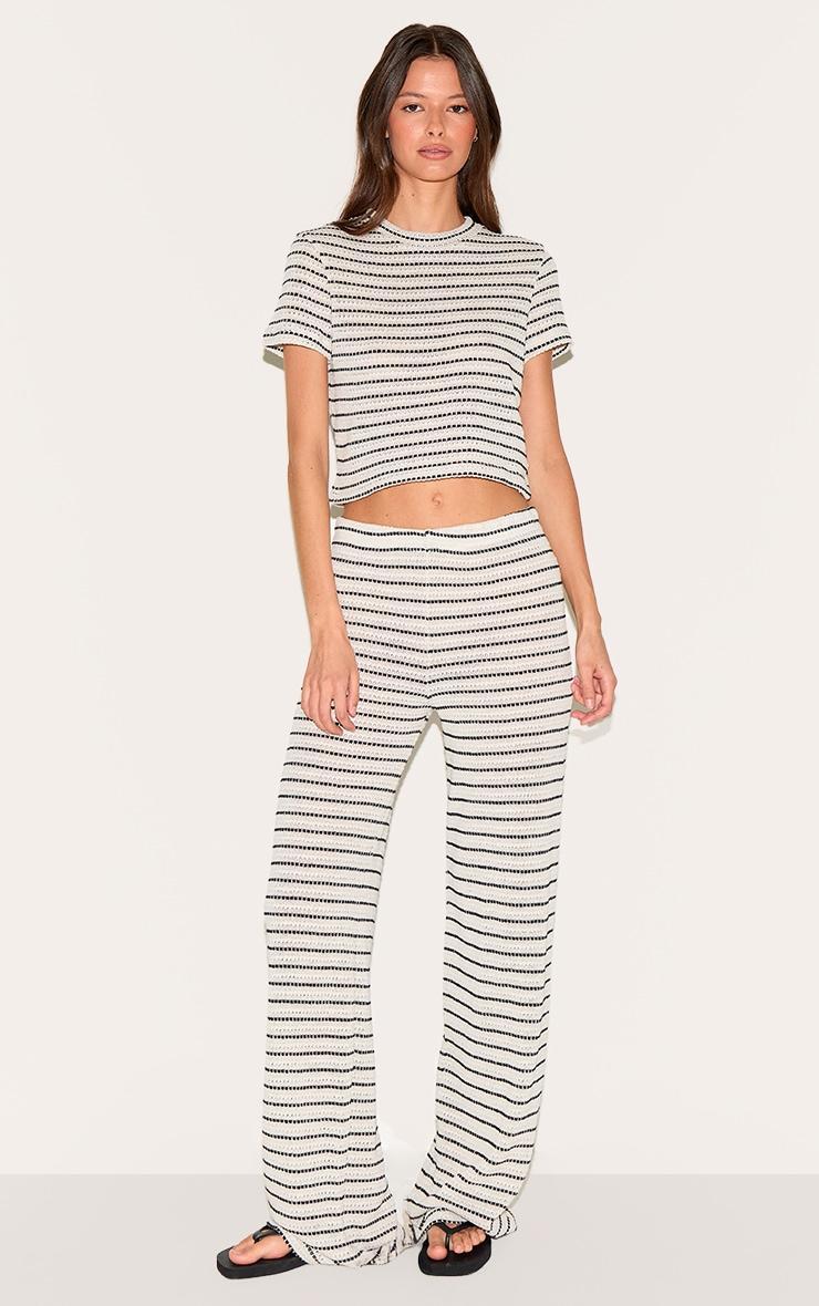 Black Textured Striped Top Product Image
