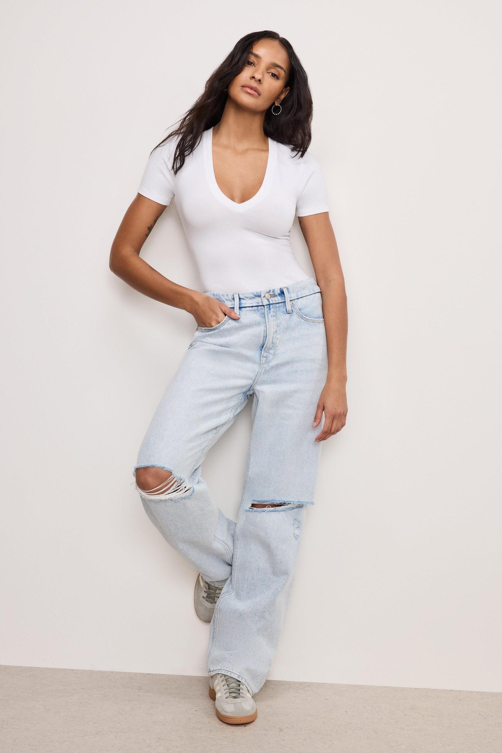 SUPER STRETCH DEEP V BODYSUIT | WHITE001 Product Image