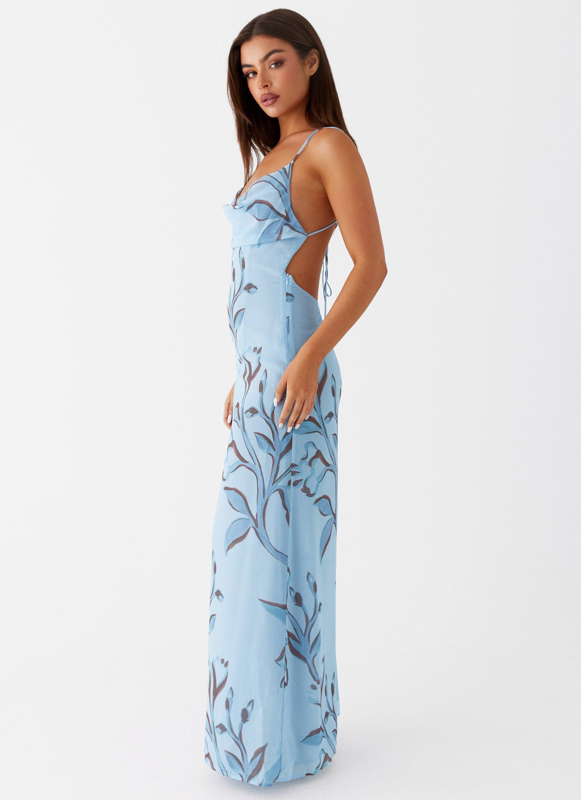 Felicia Daisy Maxi Dress - Blue Floral Product Image