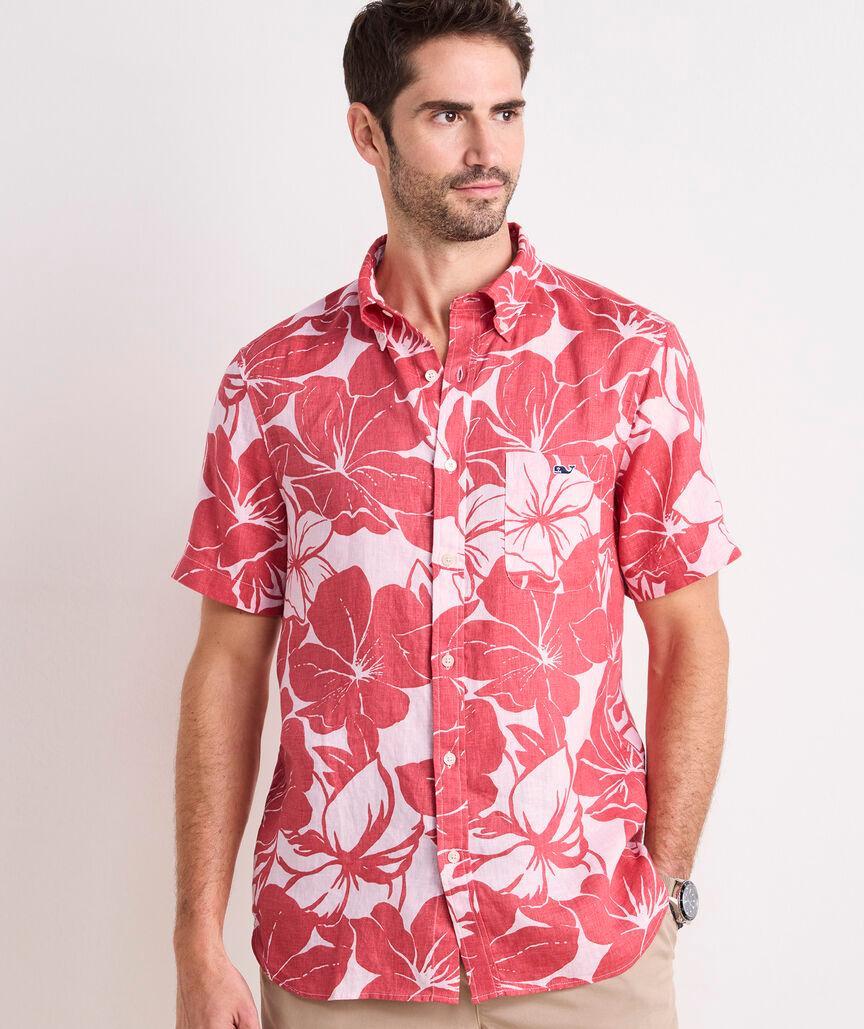 Linen Short-Sleeve Hanna Floral Shirt Product Image