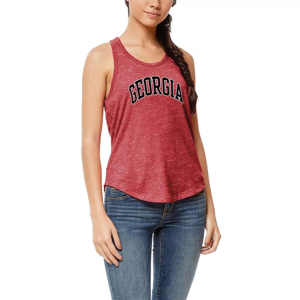 Women's League Collegiate Wear Heather Red Georgia Bulldogs Two-Hit Intramural Tri-Blend Scoop Neck Racerback Tank Top, Size: Large Product Image