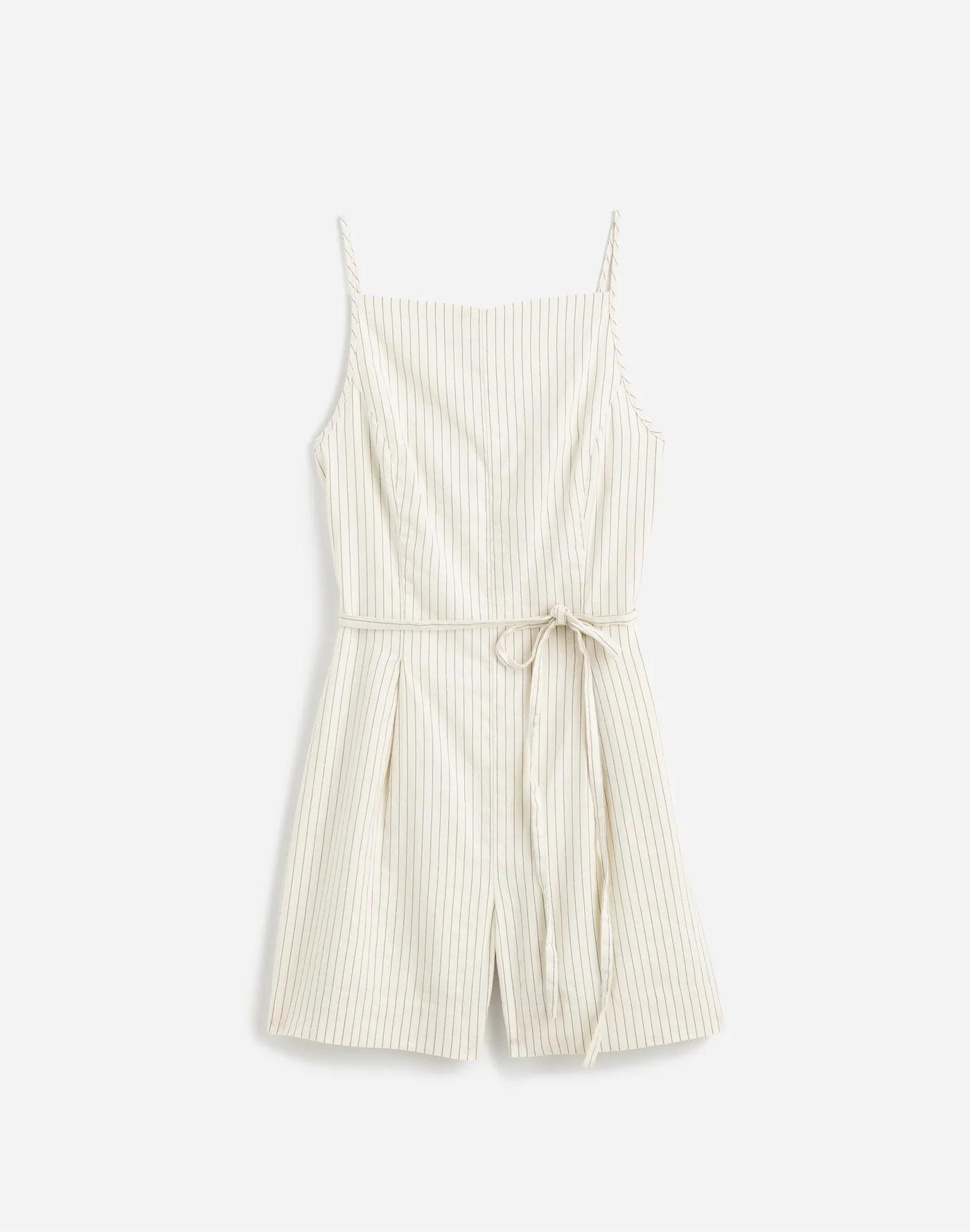 Sleeveless Square-Neck Pleated Romper Product Image