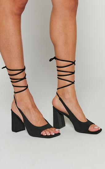 Billini - Winniefred Heels in Black Neoprene Product Image