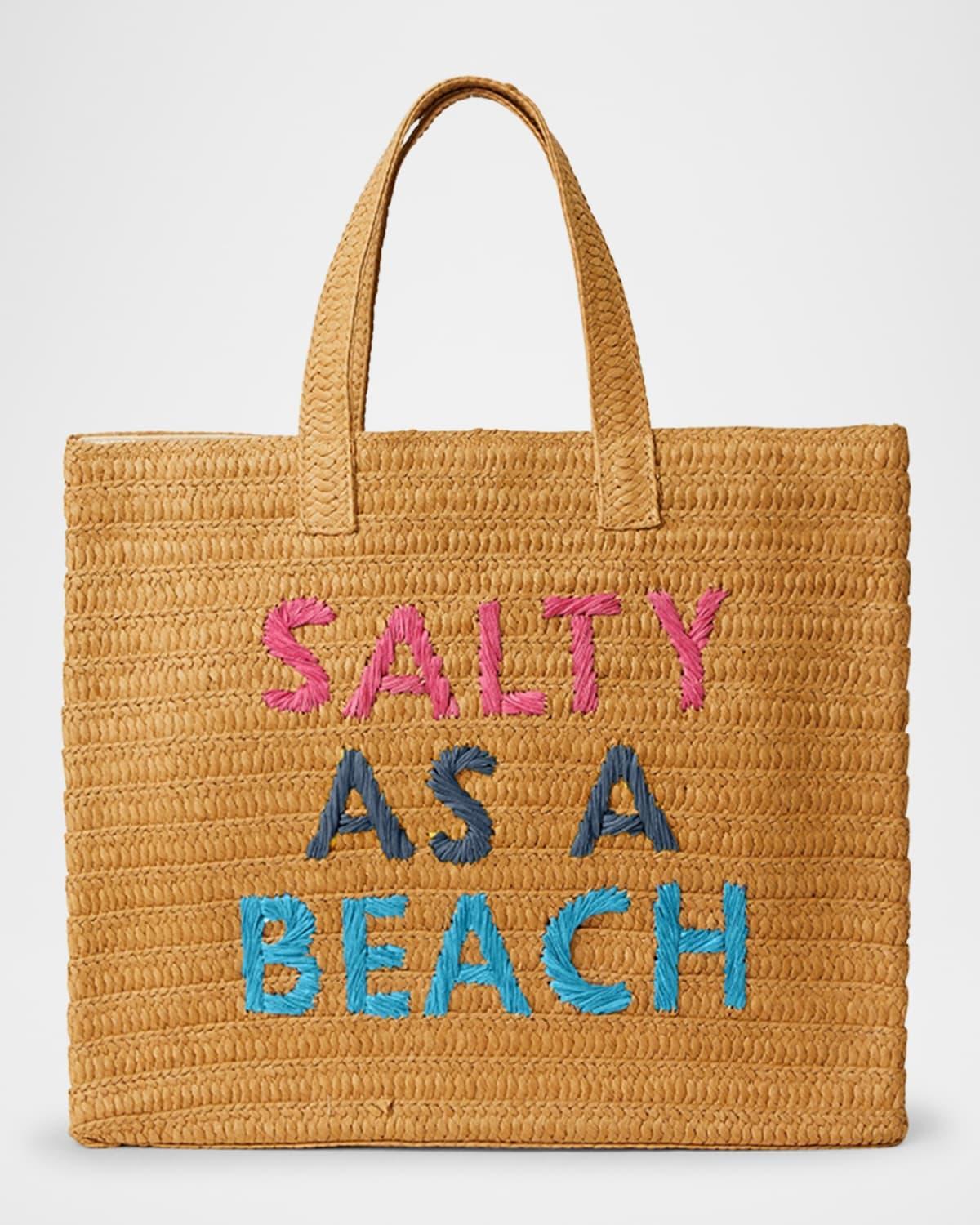 Salty as a Beach Straw Tote Bag Product Image