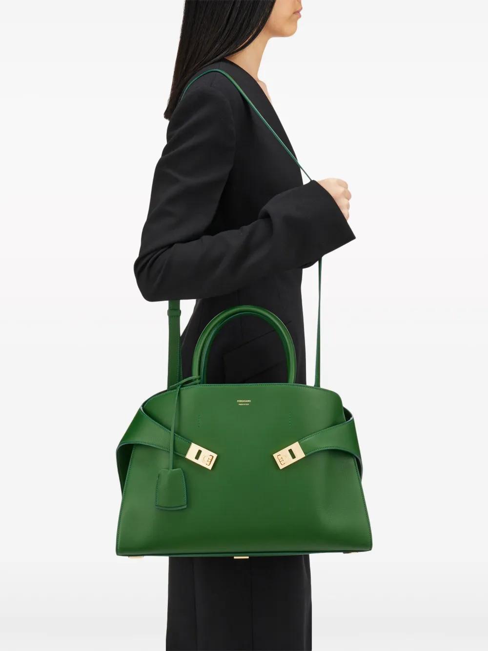 FERRAGAMO Medium Hug Tote Bag In Green Product Image