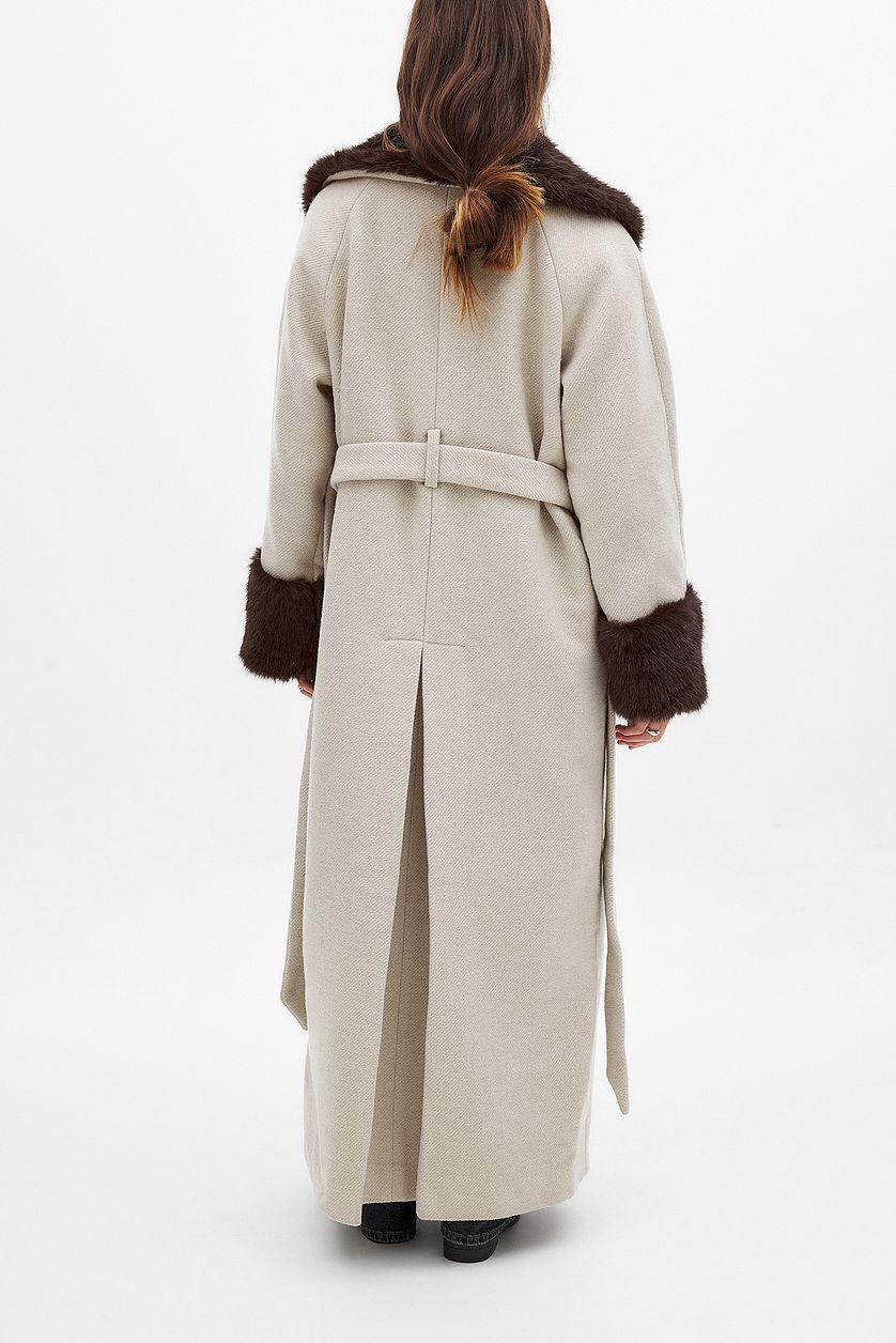 Faux Fur Long Coat Product Image