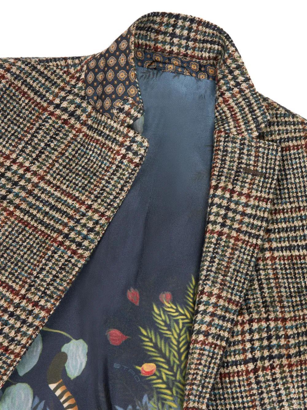 single-breasted tartan check blazer Product Image