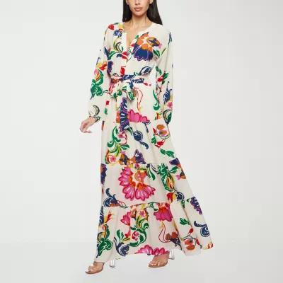 Premier Amour Womens Long Sleeve Floral Maxi Dress Product Image