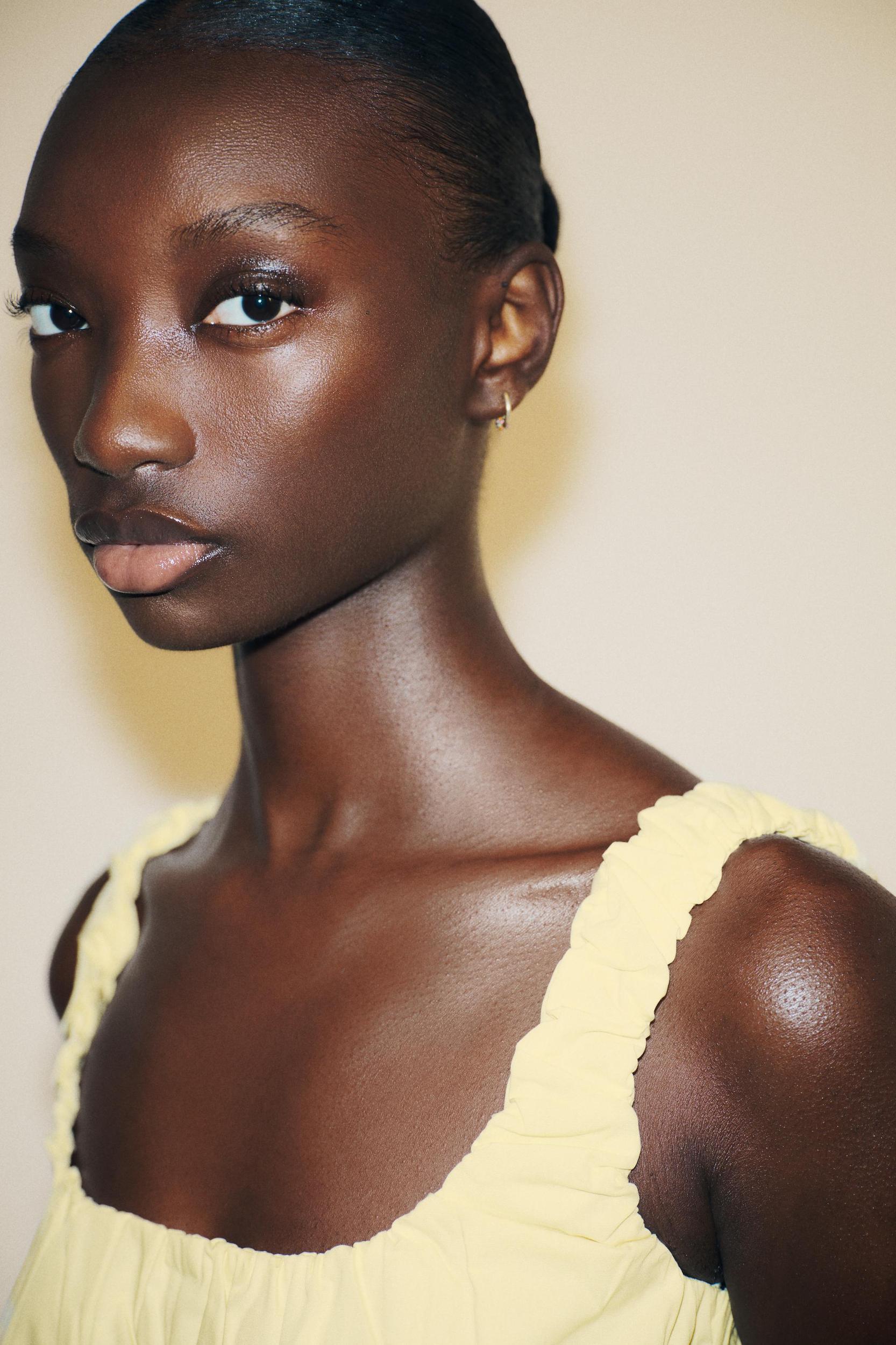 MIXED INTERLOCK POPLIN TOP Product Image