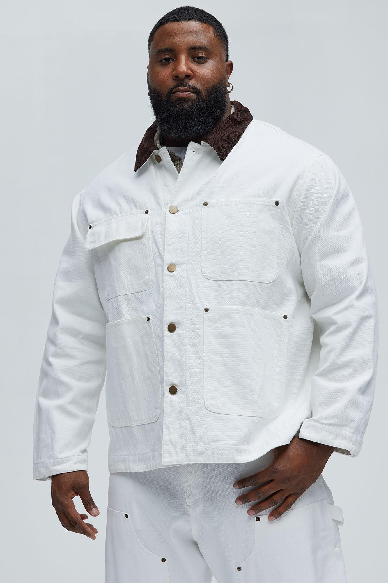 Alexander Utility Canvas Chore Jacket - White Product Image