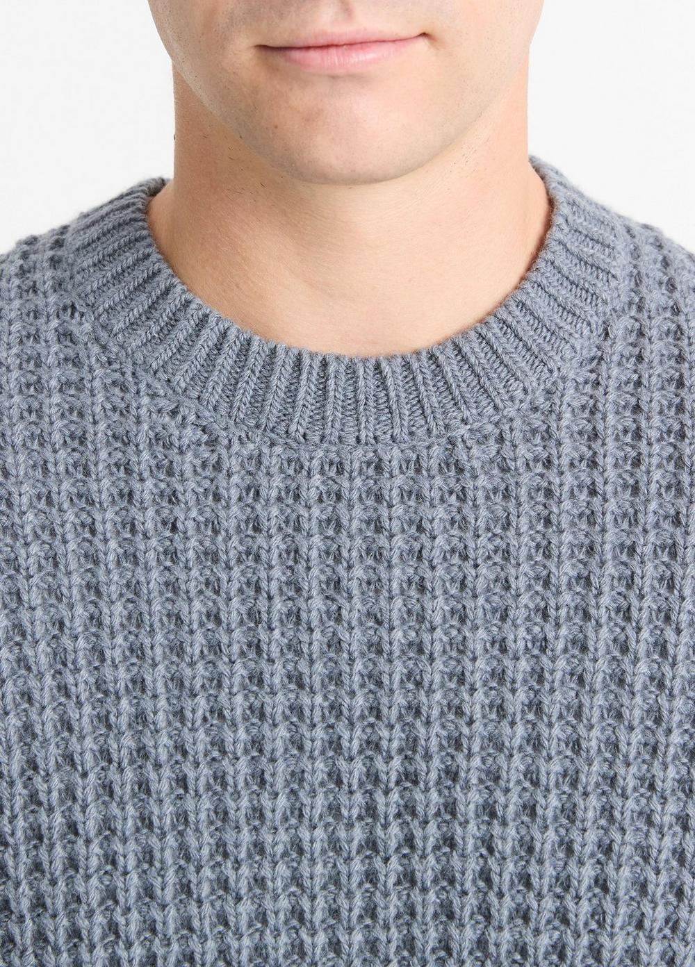 Mens Macro-waffle Crew Neck Sweater, Evening Mist, Size XXL Vince Product Image