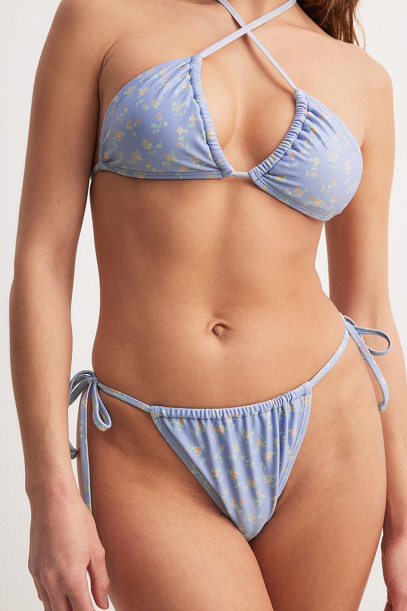 Drawstring Tie High Cut Bikini Panty Product Image