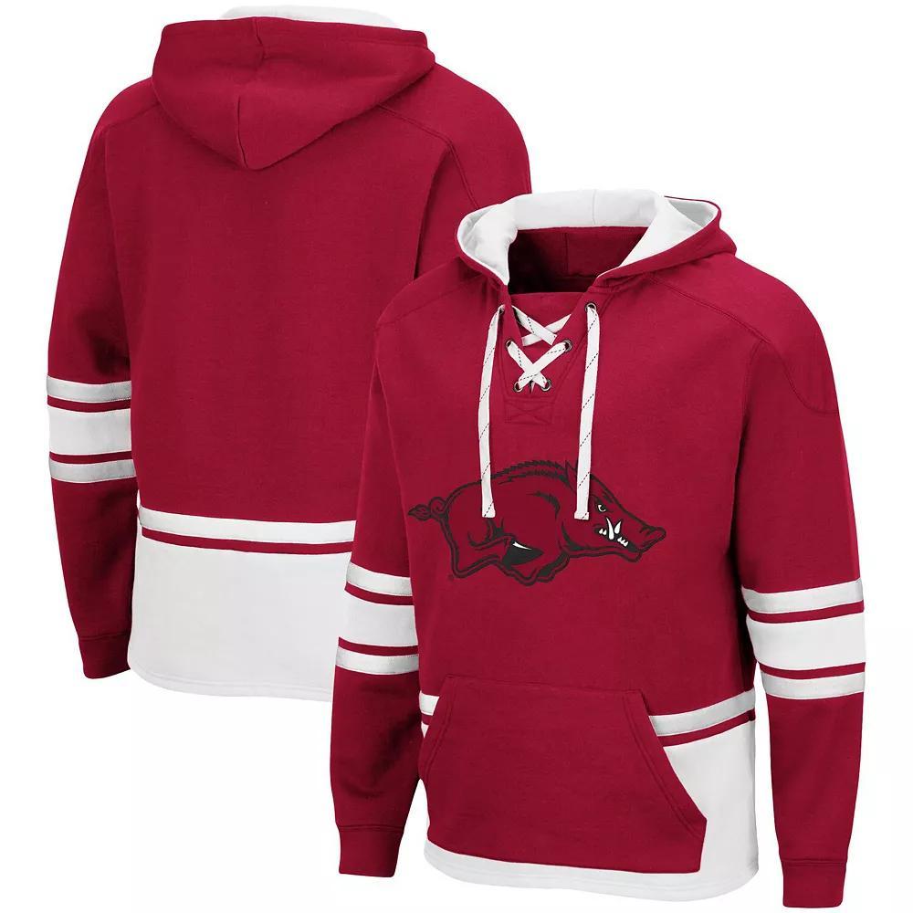 Men's Colosseum Cardinal Arkansas Razorbacks Lace Up 3.0 Pullover Hoodie, Size: Medium, Red Product Image