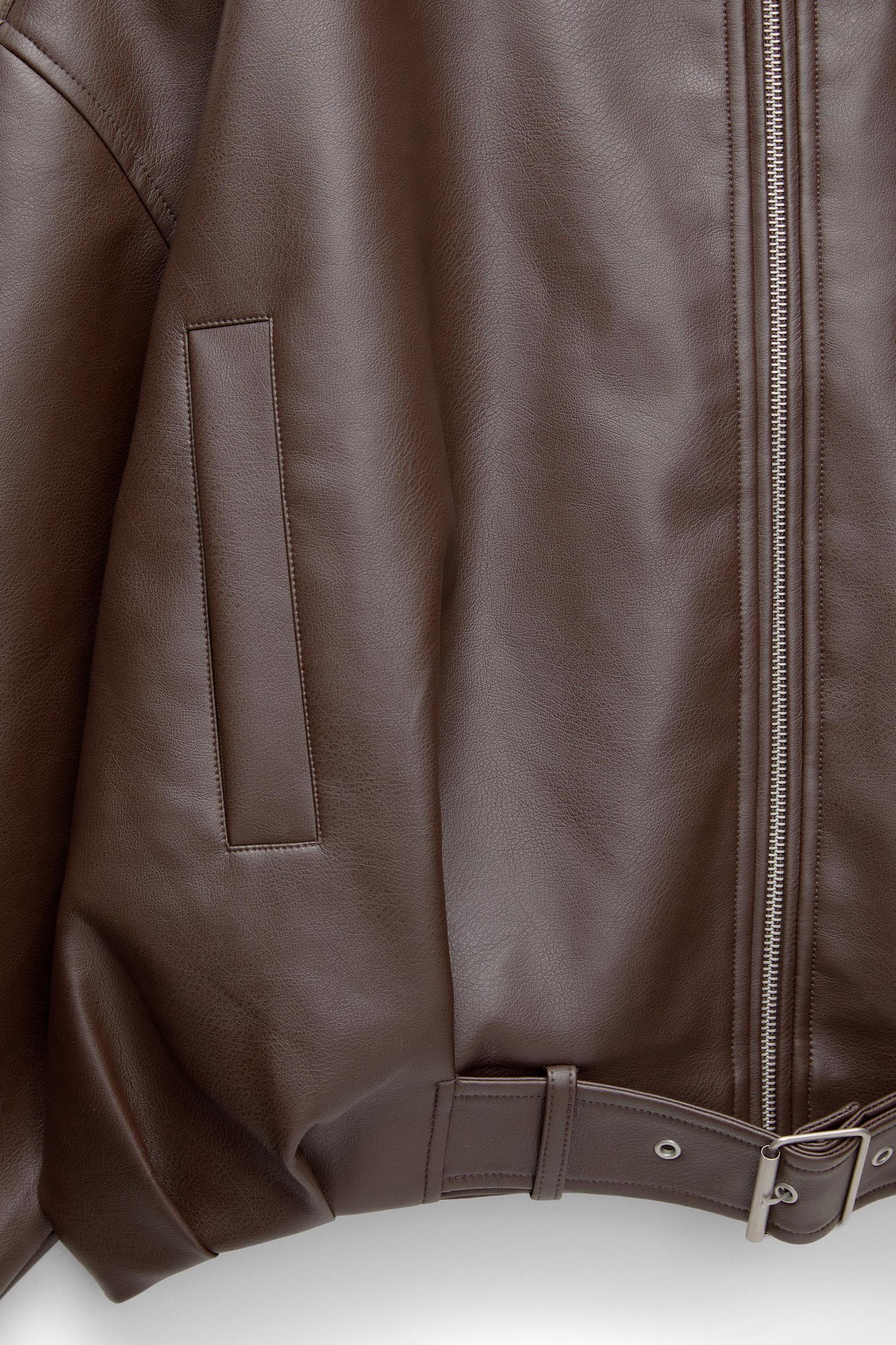 Faux leather bomber jacket Product Image