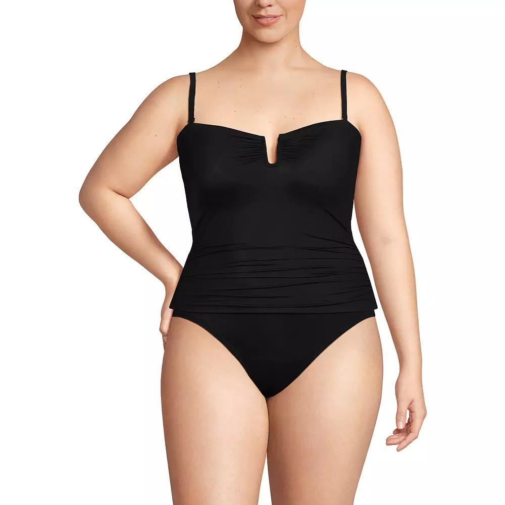 Plus Size Lands' End Slender U-Wire Multiway Swim Top, Women's, Size: 20 W, Blue Mini Stripe Product Image