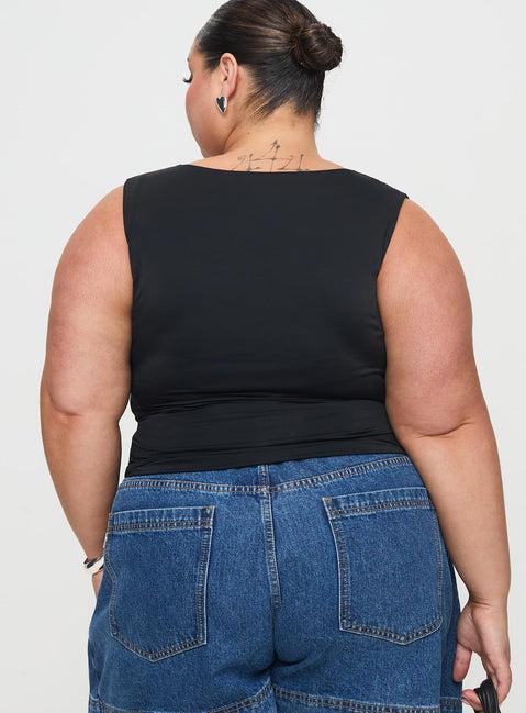 Back In Time Top Black / Pink Lace Curve Product Image