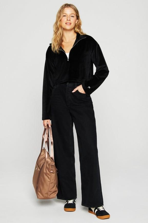 Plush Rib Half Zip Sweatshirt Product Image