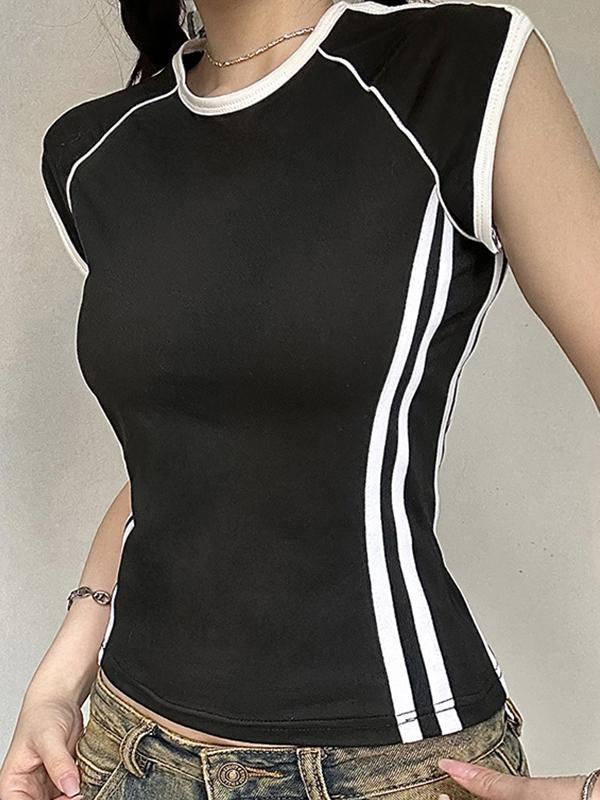 Solid Color Raglan Sleeve Short Sleeve Tee Product Image