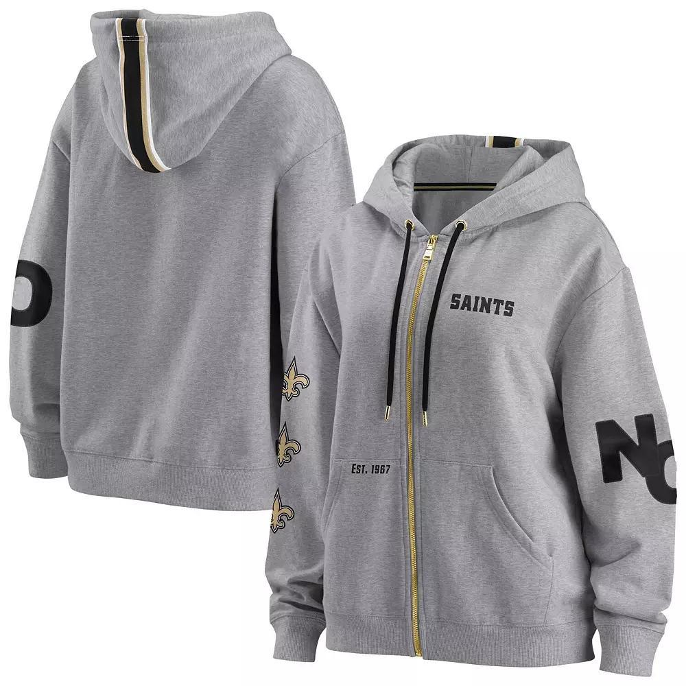 Women's WEAR by Erin Andrews Gray New Orleans Saints Full-Zip Hoodie,  Product Image