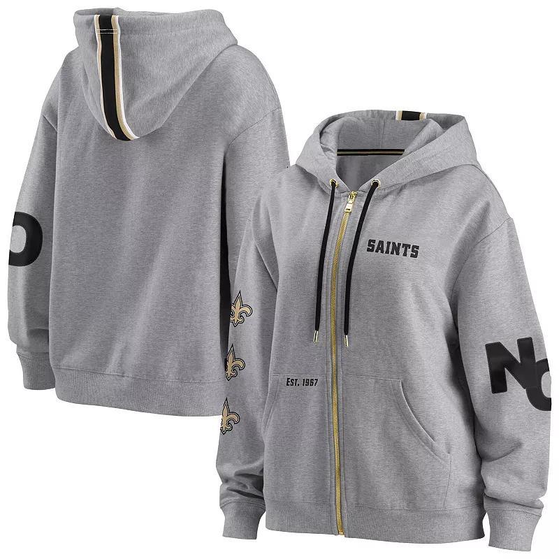 Women's WEAR by Erin Andrews Gray New Orleans Saints Full-Zip Hoodie,  Product Image