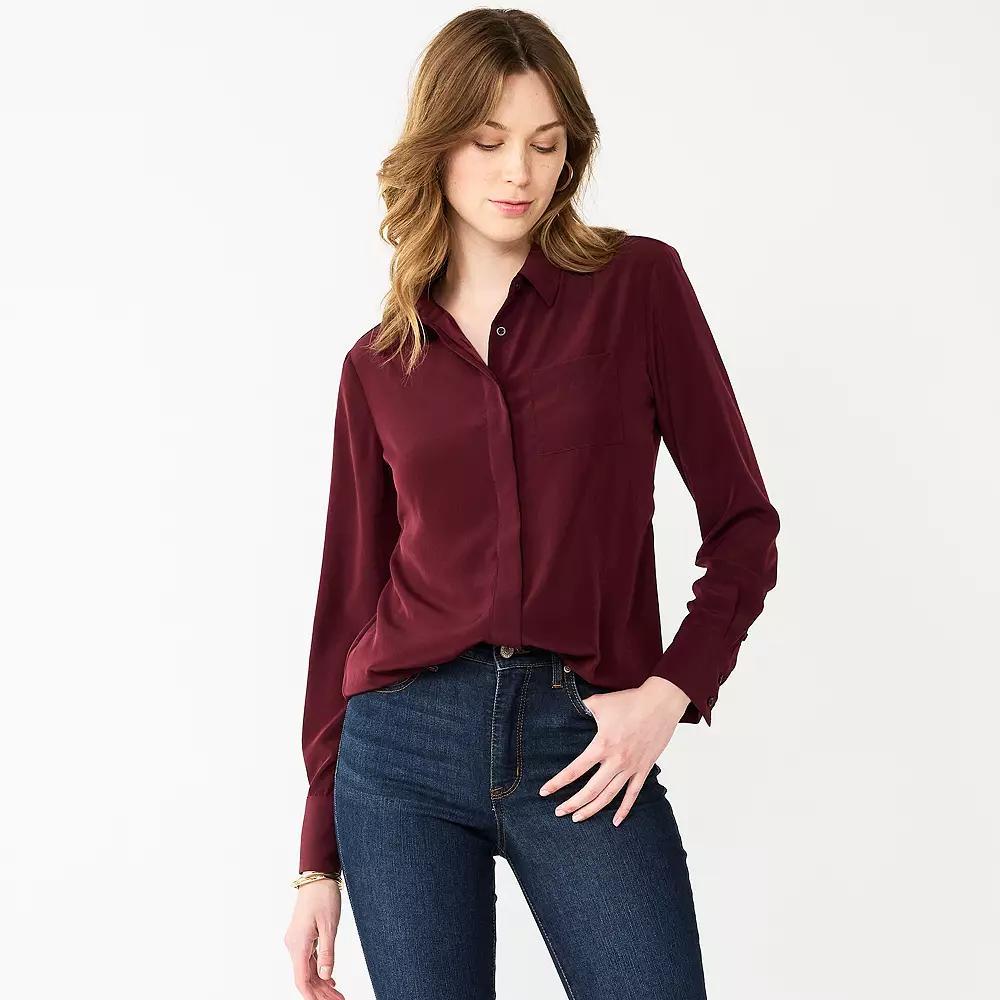 Petite Nine West Drapey Shirt, Women's,  Product Image