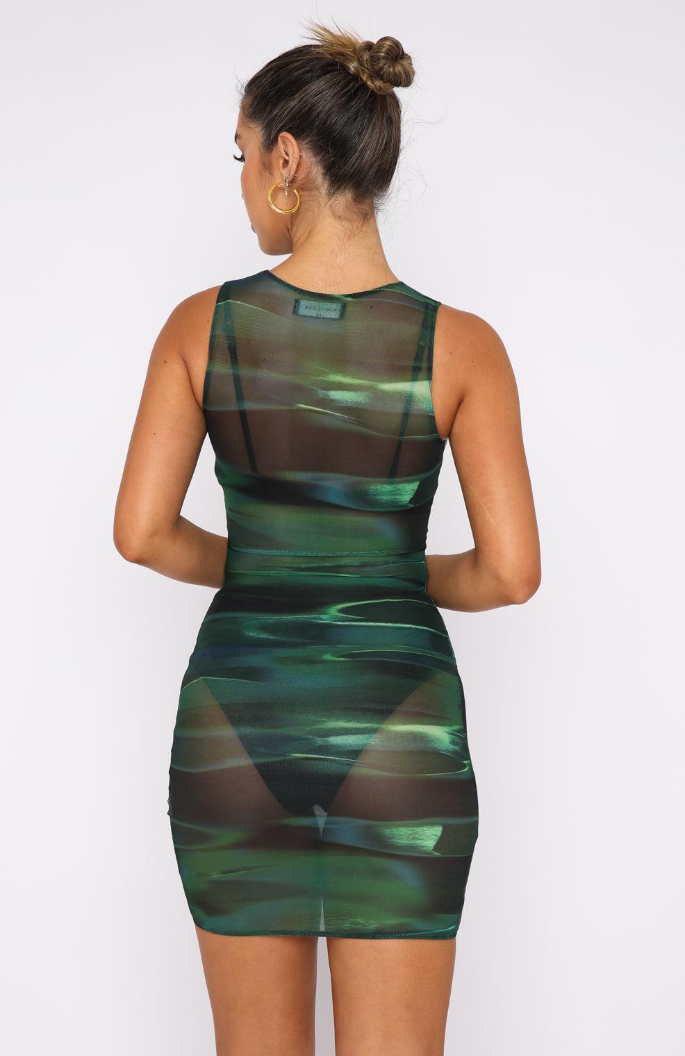 No Rules Mini Dress Green Distortion Product Image