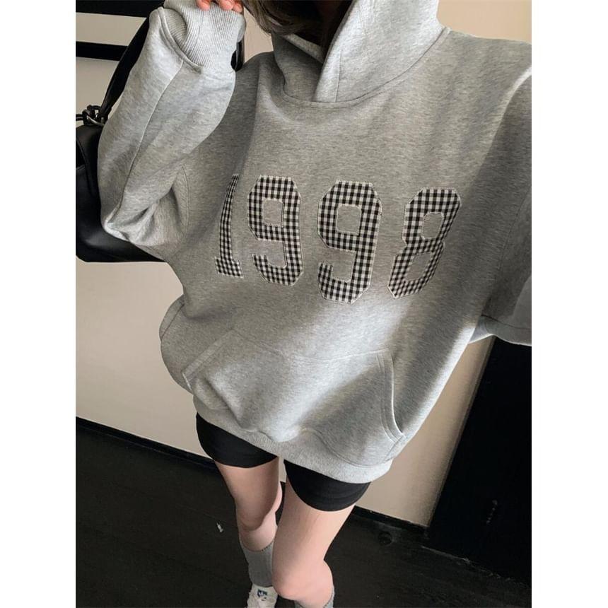 Drop Shoulder Numbering Oversized Hoodie Product Image