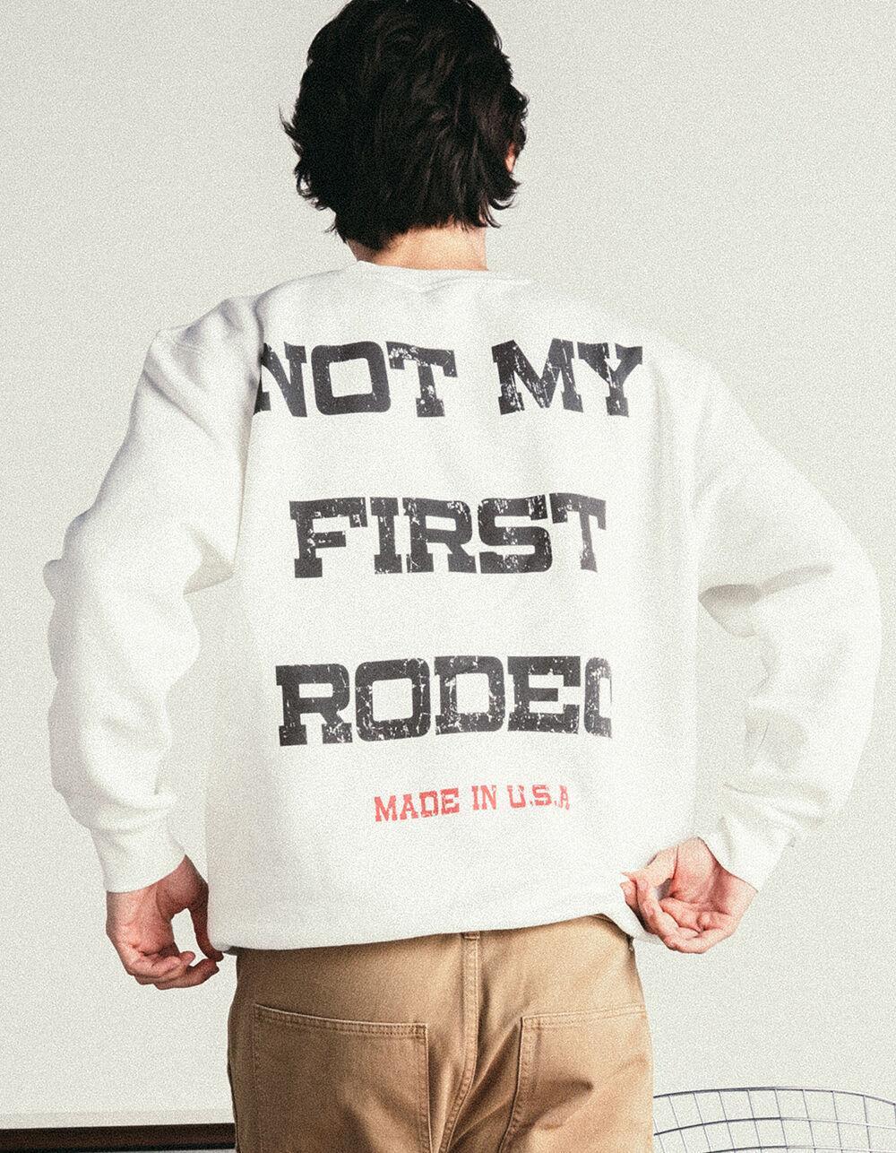 COULD'VE BEEN Not My First Rodeo Mens Crewneck Sweatshirt - WHITE Product Image