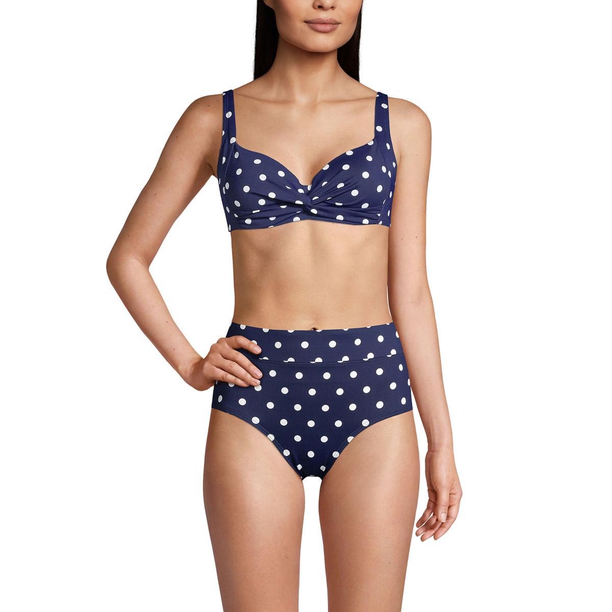 Womens Lands End Twist-Front Underwire D-Cup Bikini Top Product Image