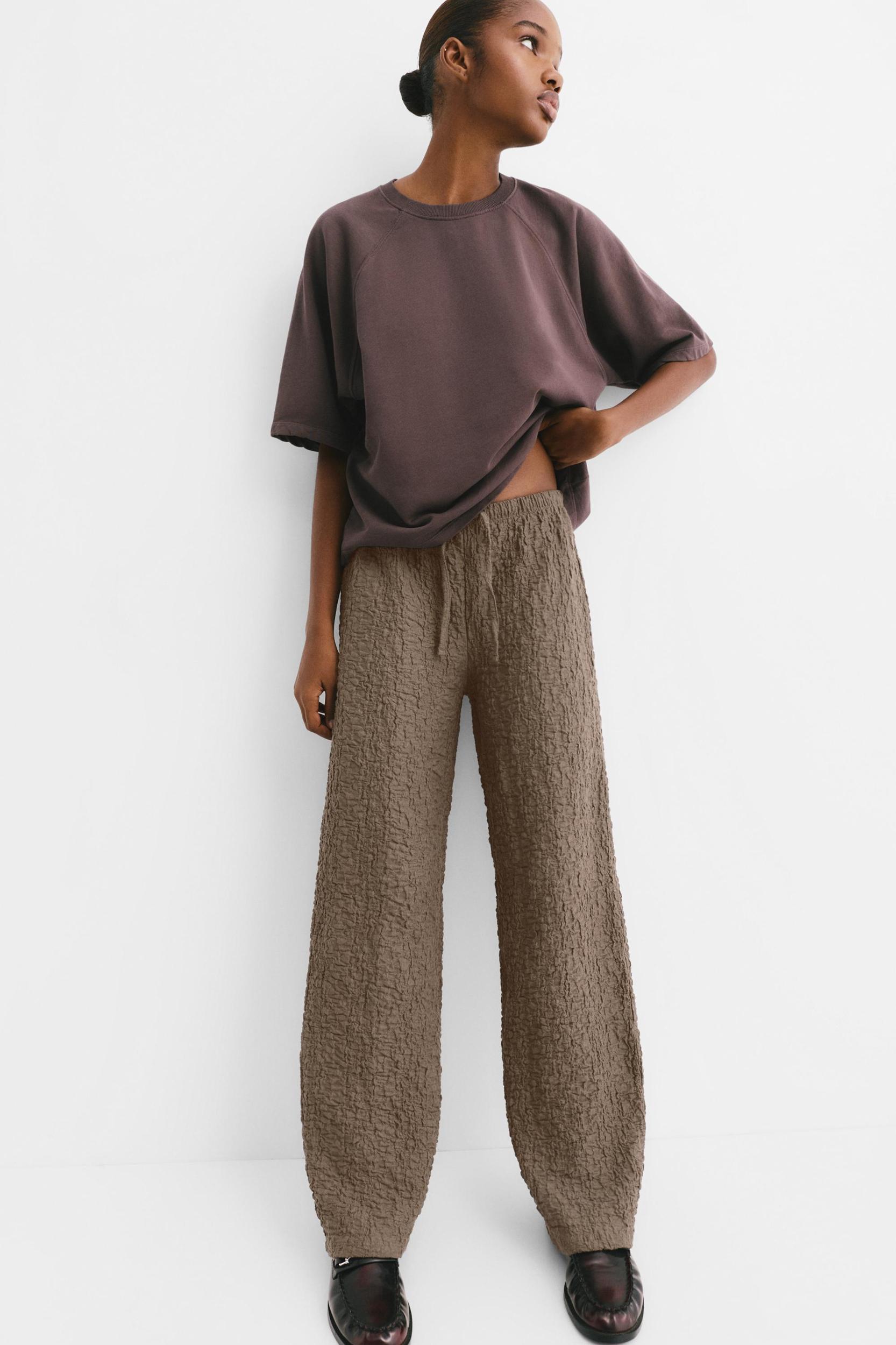 Creased-effect Bardot top Product Image