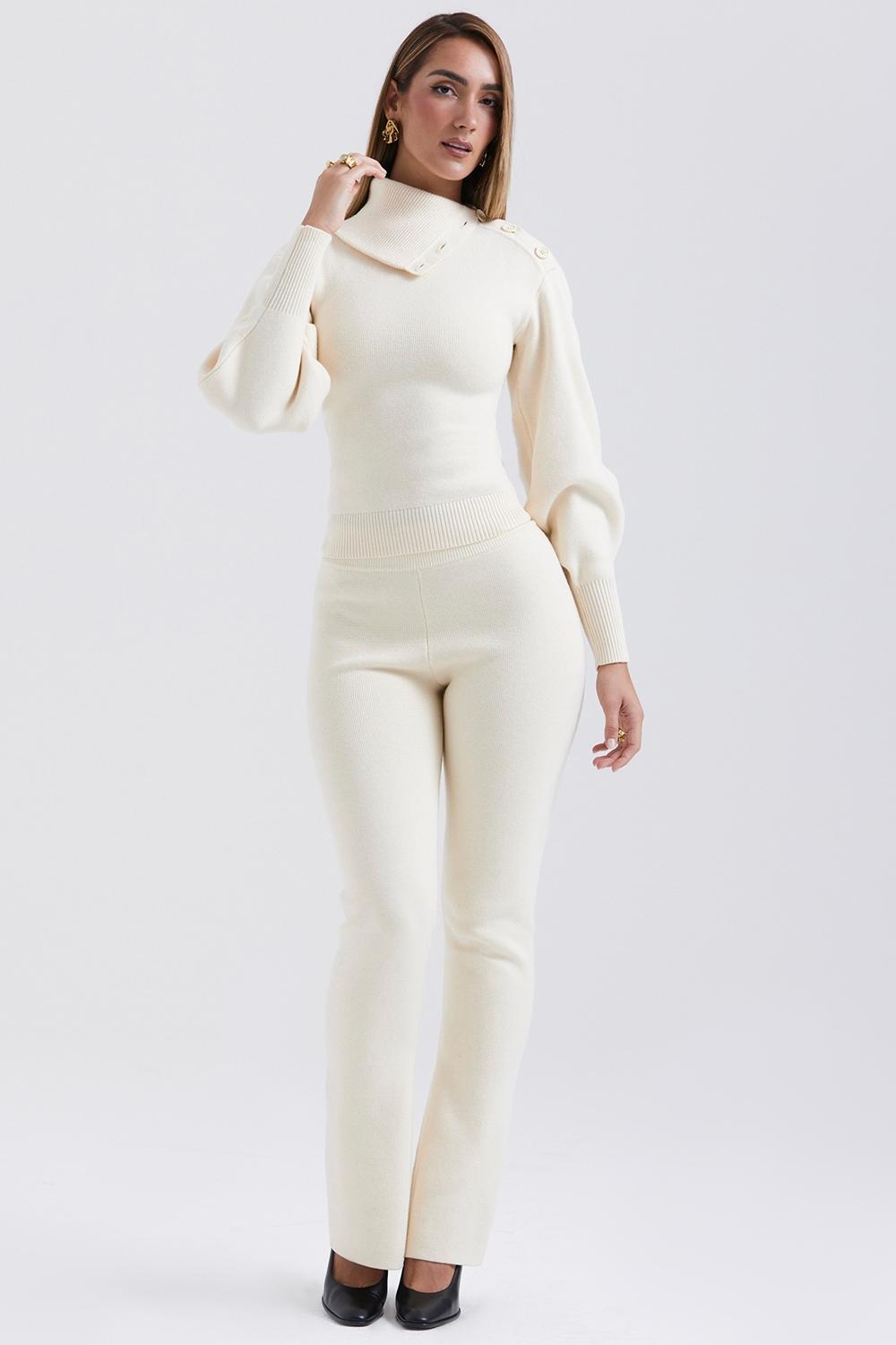 Nereida  cream cashmere blend trousers - sale Product Image