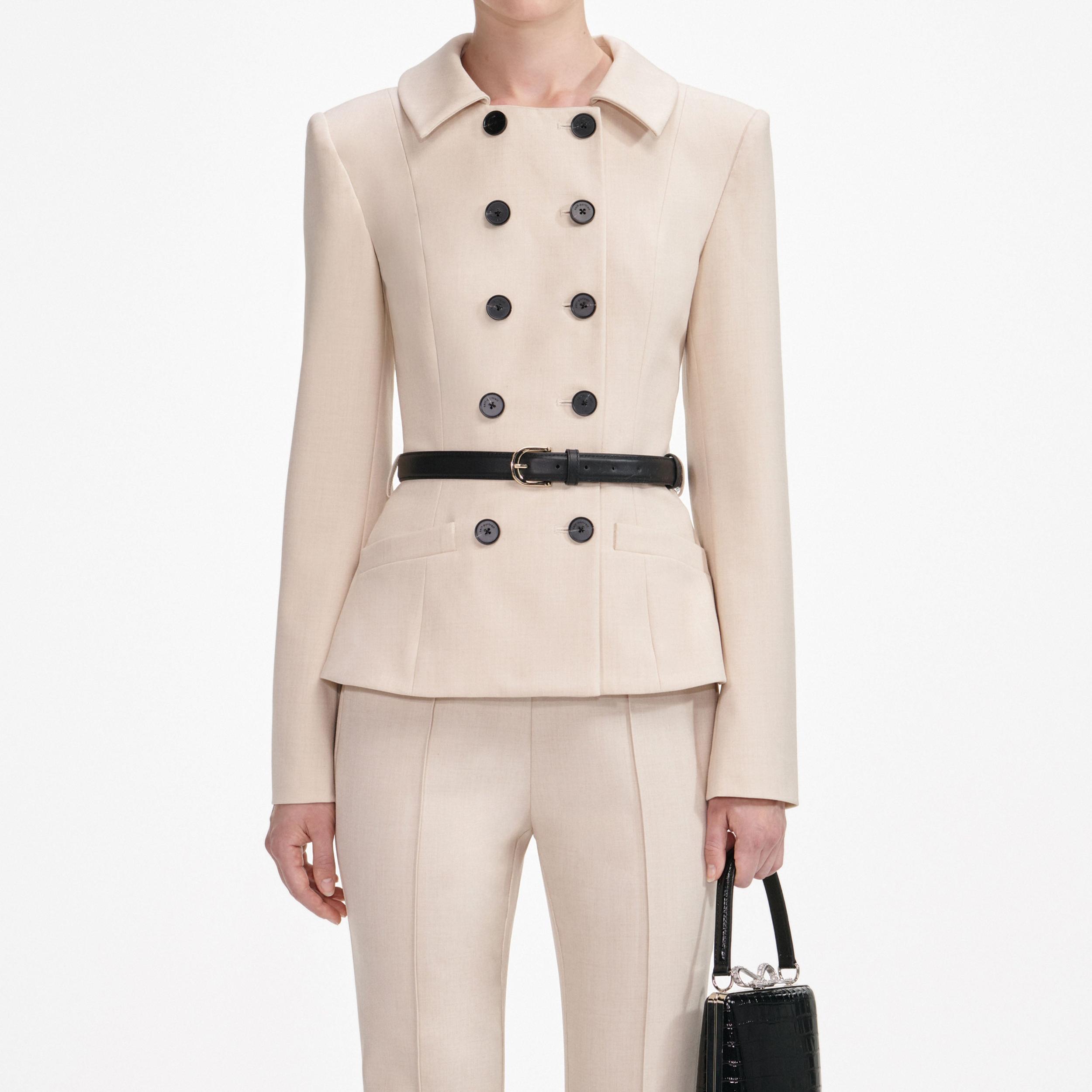 Beige Twill Jumpsuit Product Image