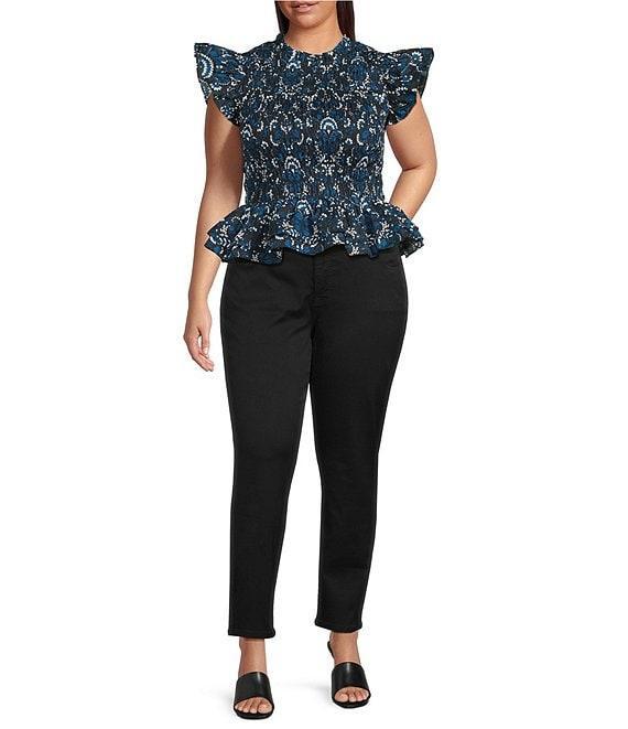 Sugarlips Plus Size Etta Floral Printed Poplin Blouse Product Image