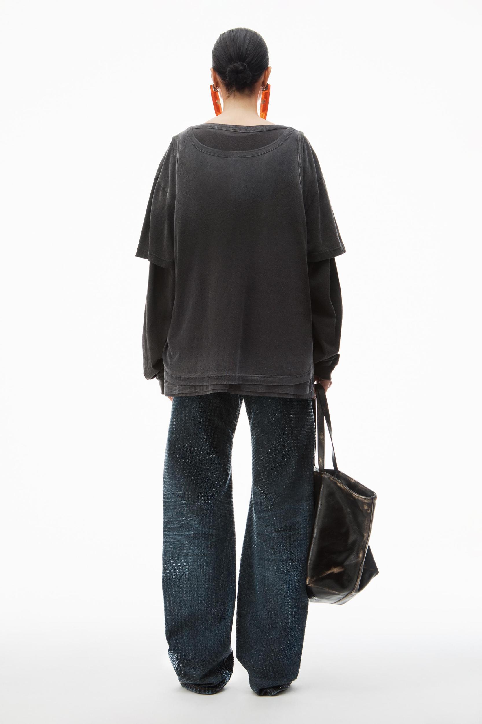 Oversize Triple-layer Unisex Tee In Cotton Product Image