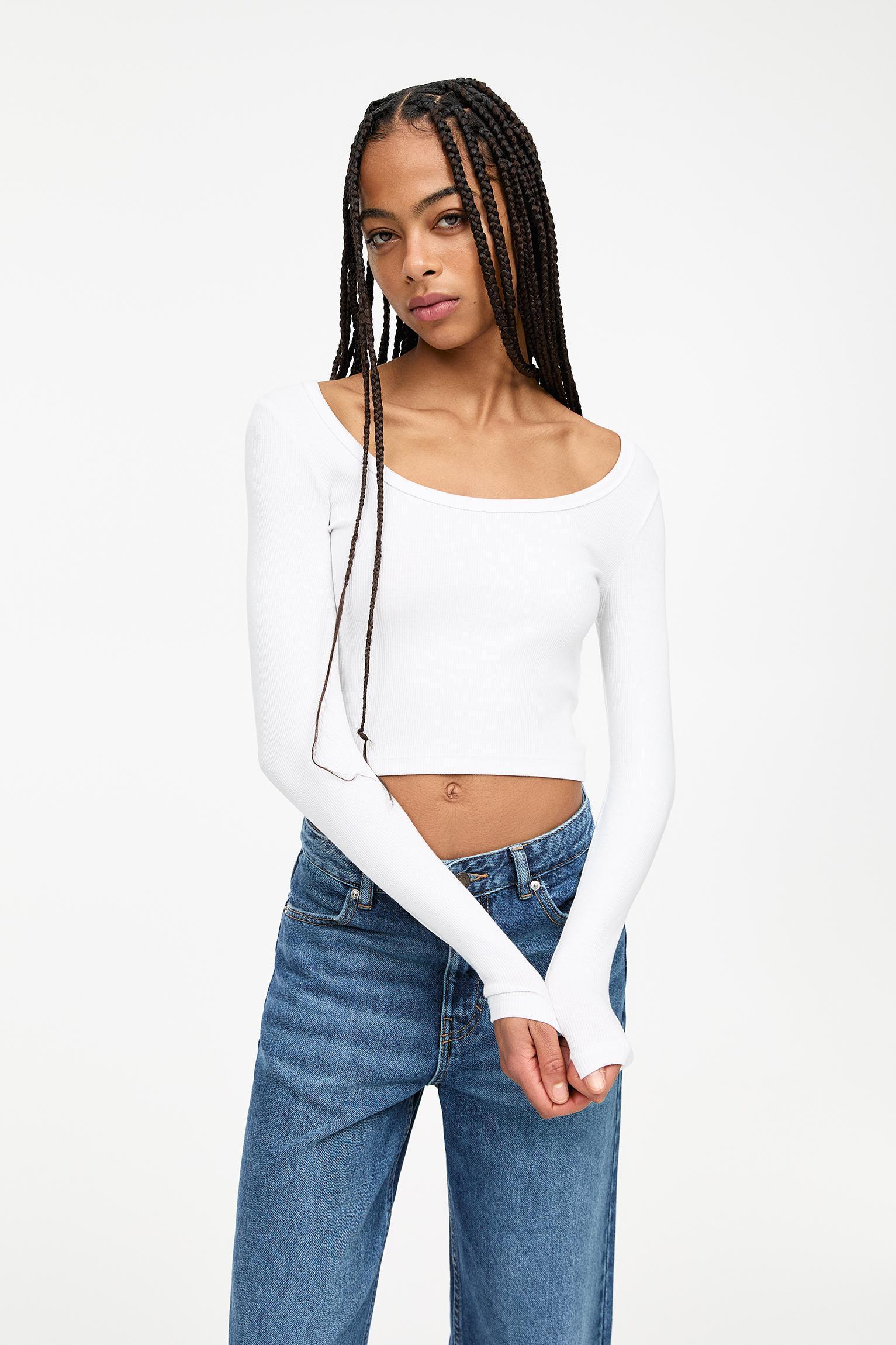 Ribbed long sleeve top Product Image