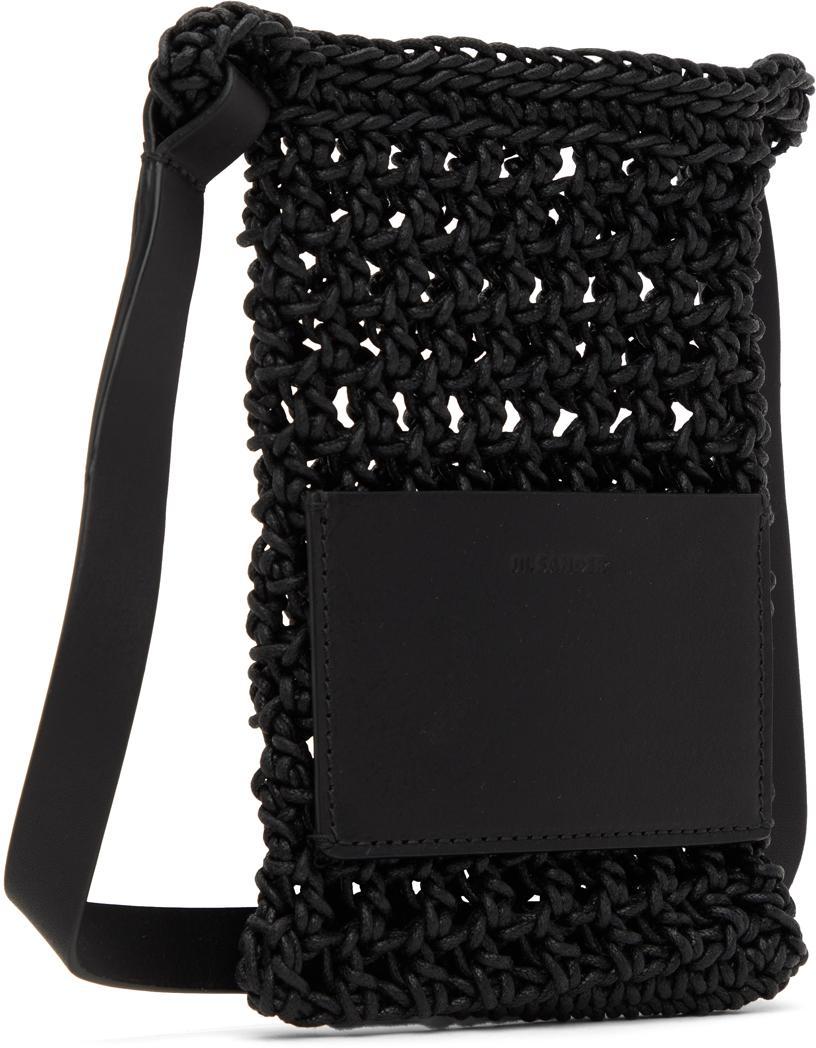 JIL SANDER Black Net Passport Holder In 001 - Black Product Image