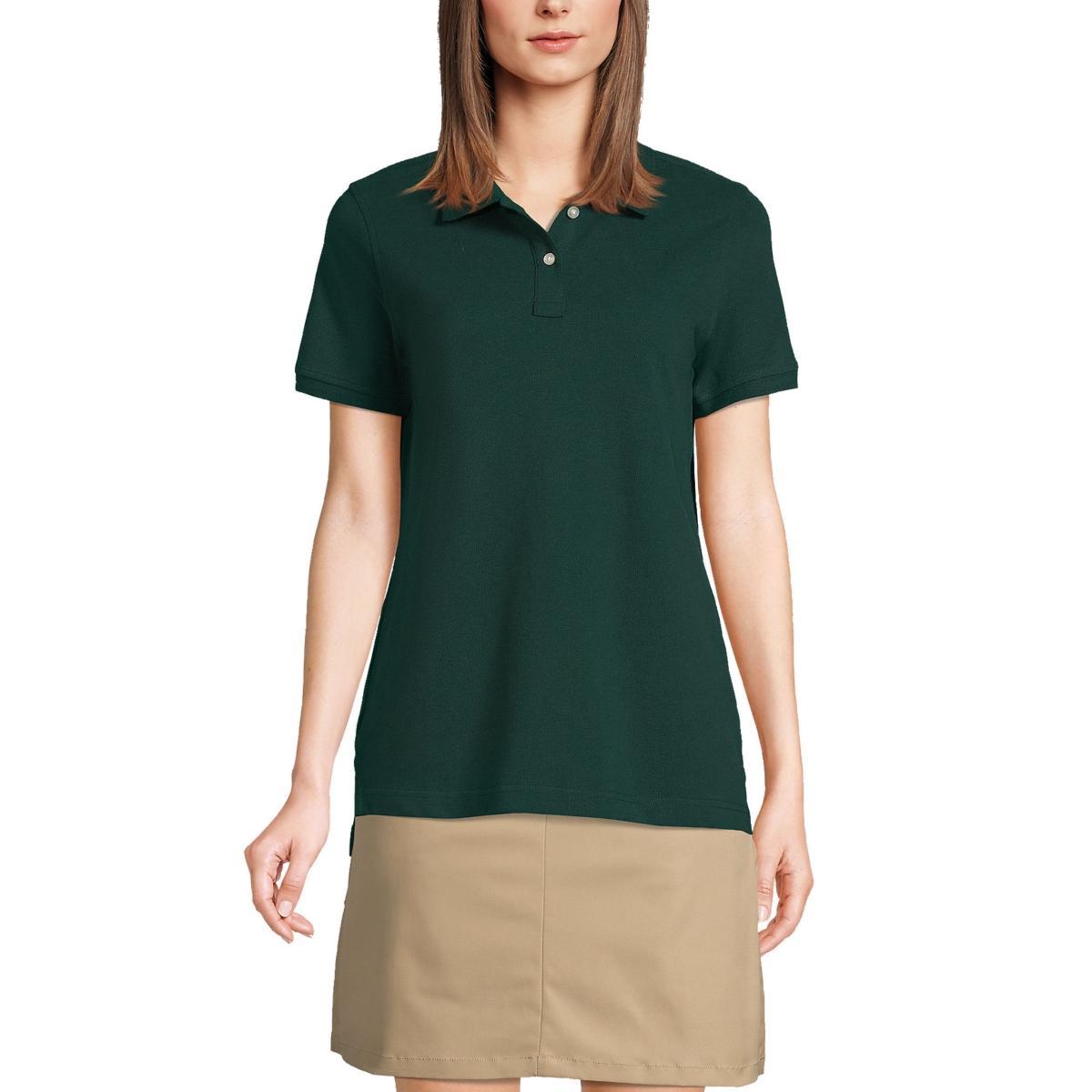 Women's Lands' End School Uniform Short Sleeve Mesh Polo Shirt, Size: Small, Red Product Image