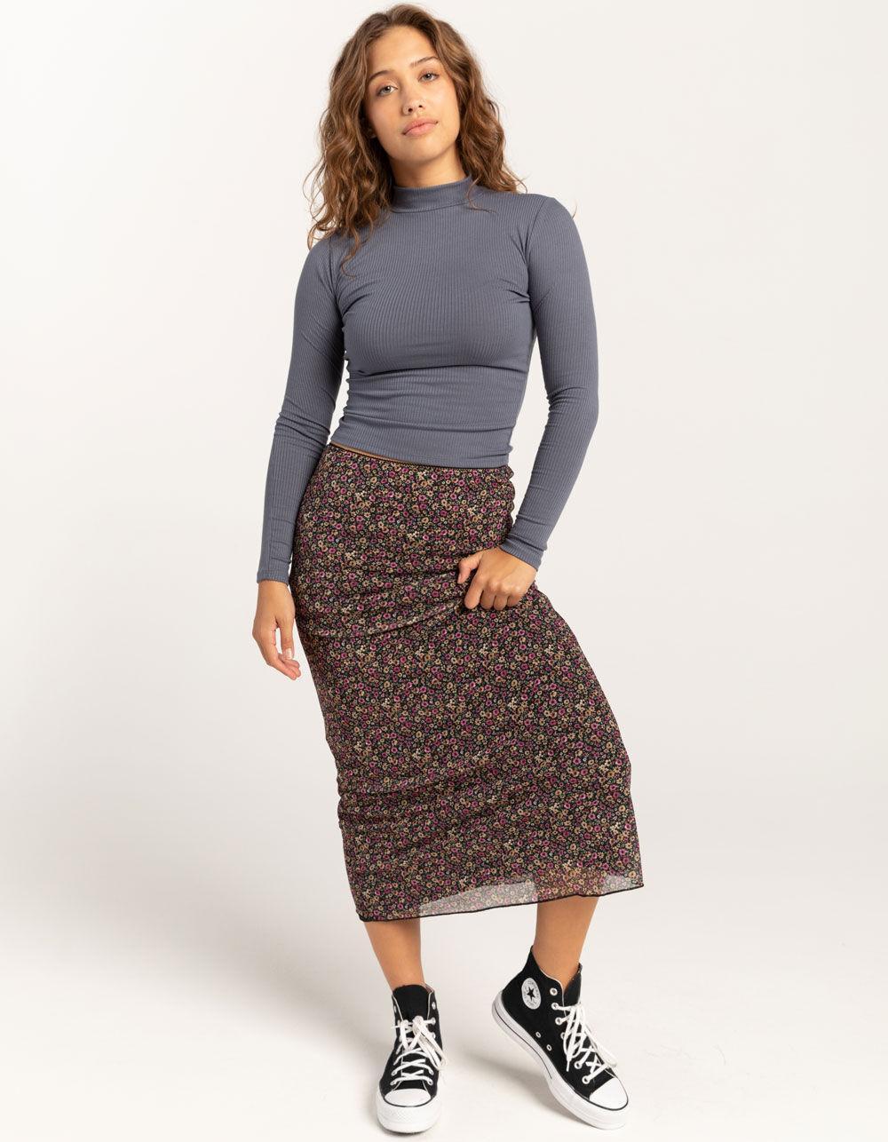 TILLYS Mock Neck Womens Long Sleeve Tee - DUSK Product Image