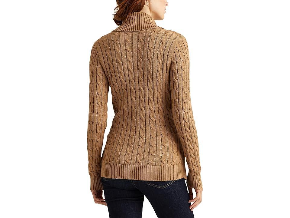 Lauren Ralph Lauren Buckled Cotton Sweater (Classic Camel) Women's Sweater Product Image