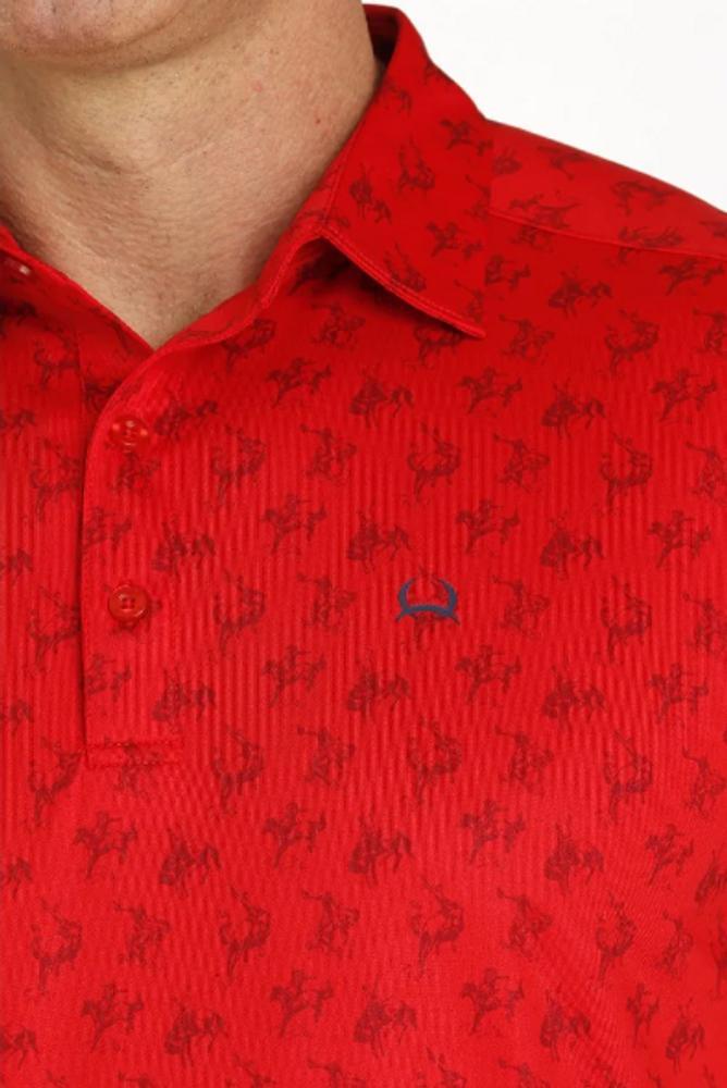 Cinch® Men's S/S Red Bronc Print ArenaFlex Polo Product Image