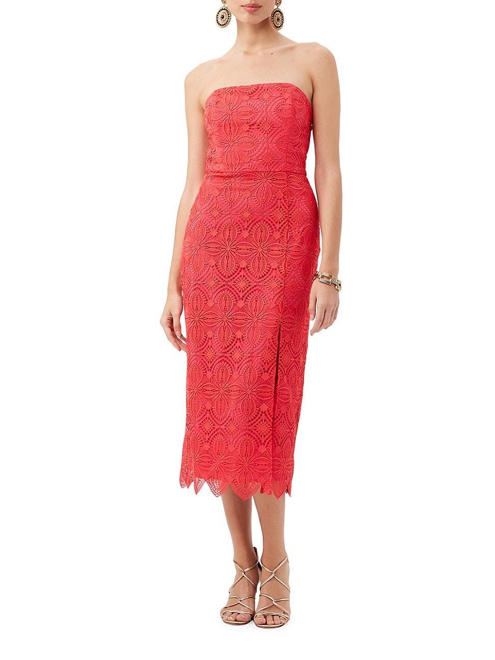 Womens Stella Lace Strapless Midi-Dress Product Image