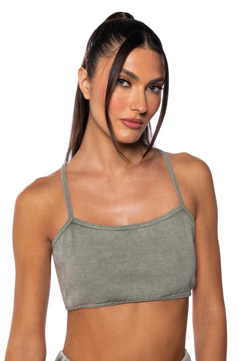 HERE COMES THE HURRICANE RIBBED KNIT BRALETTE Product Image