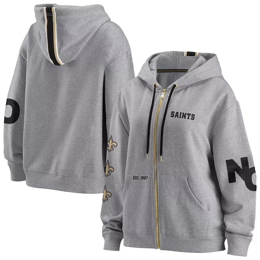Women's WEAR by Erin Andrews Gray New Orleans Saints Full-Zip Hoodie,  Product Image