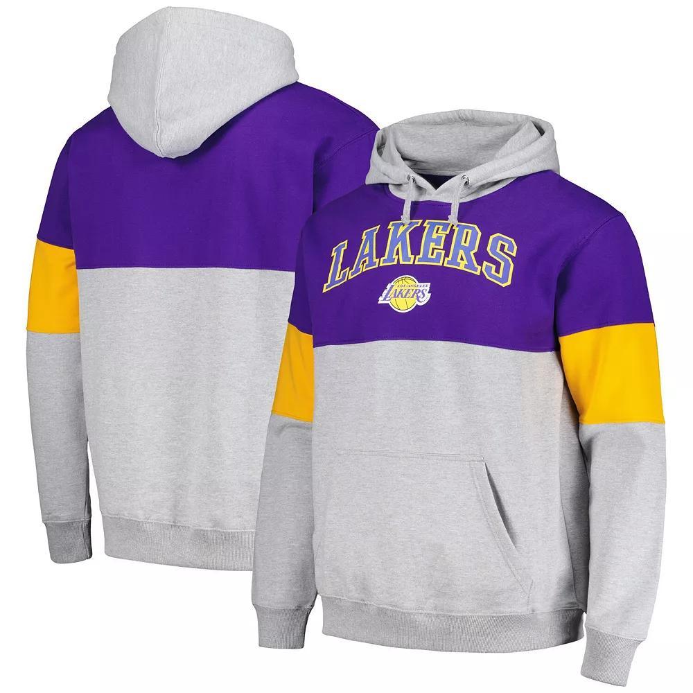 Men's Fanatics Branded Purple Los Angeles Lakers Contrast Pieced Pullover Hoodie, Size: Medium Product Image